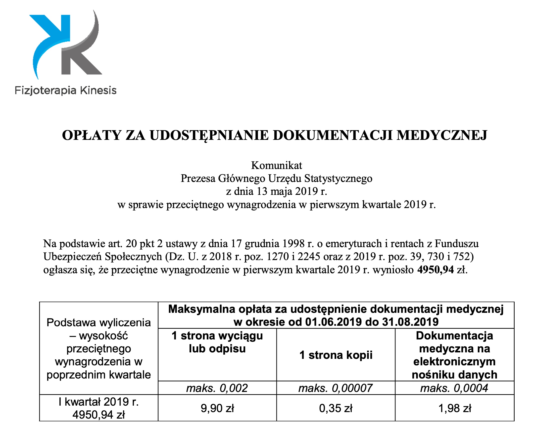 opłaty za udostępnianie dokumentacji medycznej